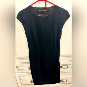 Zara Basic little black dress with cap sleeve and side zipper, size XS